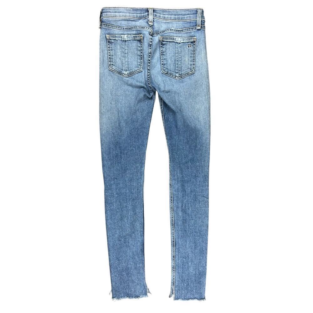 Rag & Bone Mid Rise Skinny Jean Blue Ripped Distressed Denim size 25 Medium Wash - Picture 6 of 10